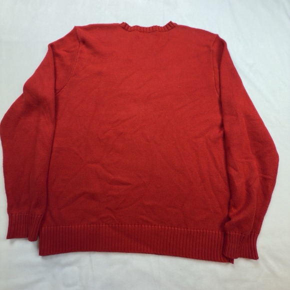 Polo By Ralph Lauren Mens Lg Red Cotton Knit Crew Neck Sweater Classic Pony EUC - Picture 7 of 8